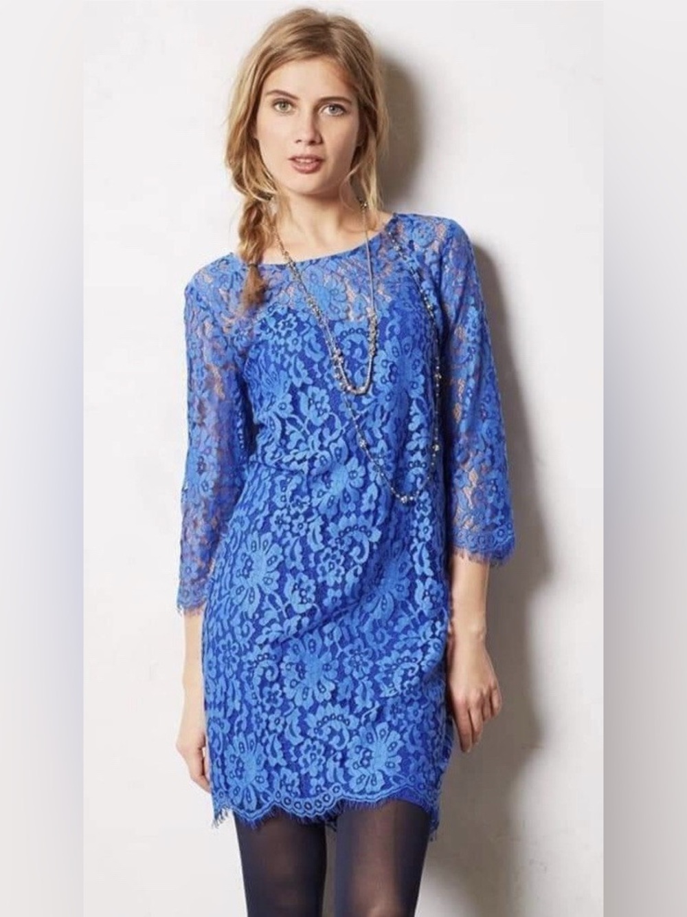 HD in Paris Royal Blue Lace Long Sleeve Dress